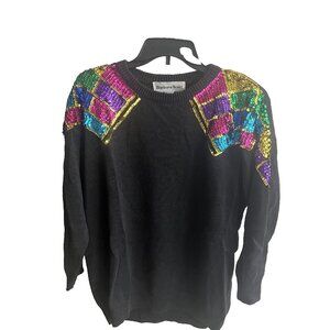 womans Barbara Scott sweater plus size 1X sequin long sleeve vintage